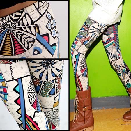 African print leggings