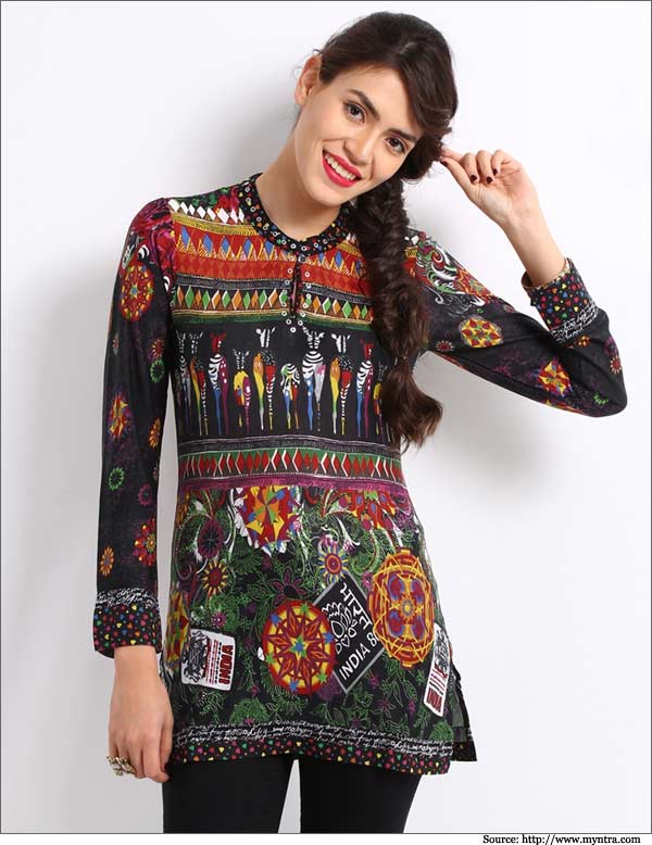 myntra short kurtis