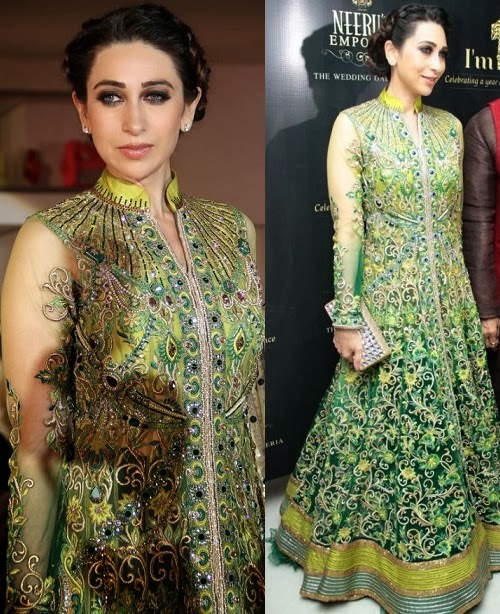 Karishma Kapoor in a full-embroidered anakali