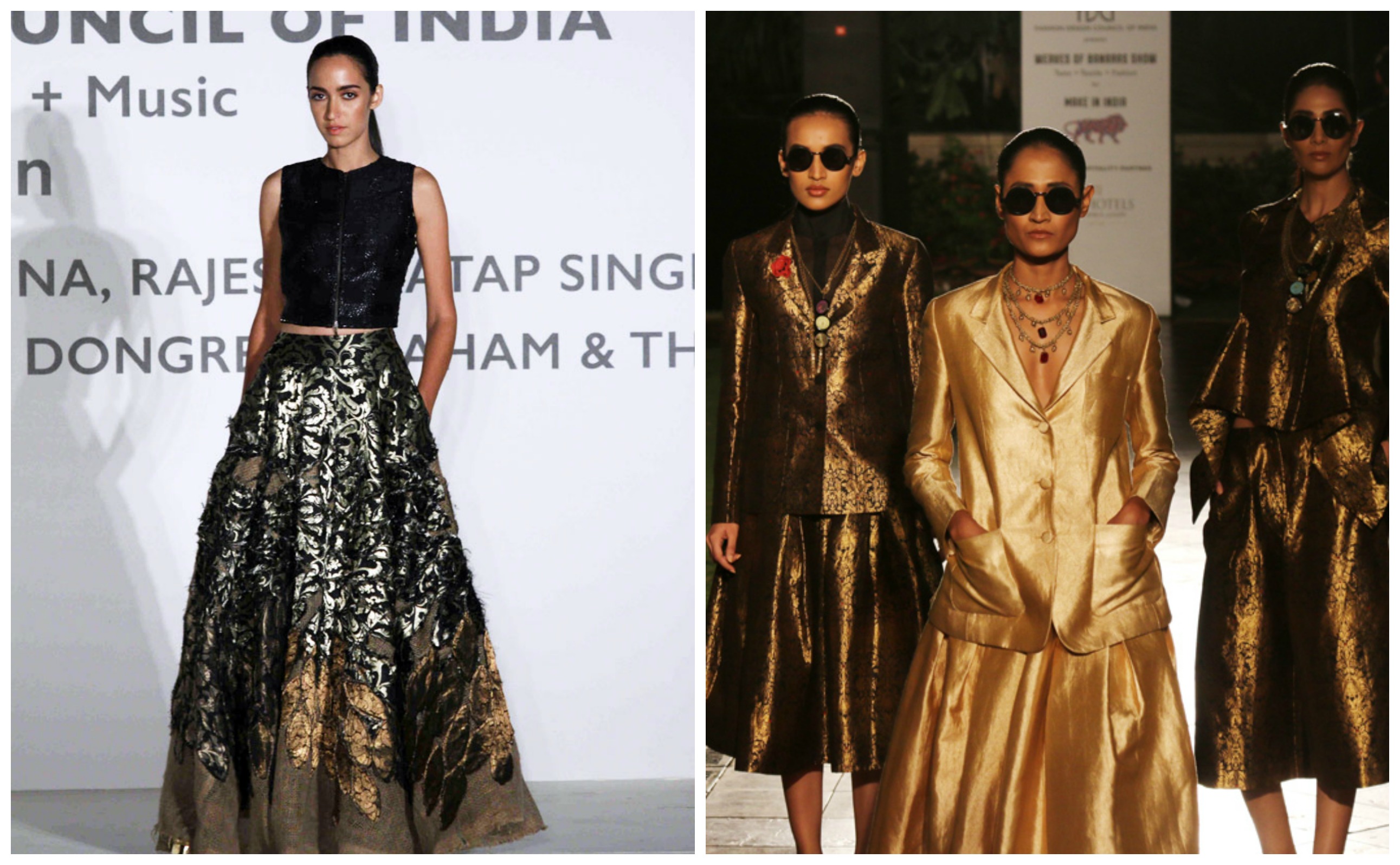 Add on's to the modern day attire, collection by Abraham & Thakore(Left) and Rajesh Pratap Singh(Right)