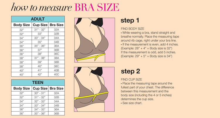 type of bra size