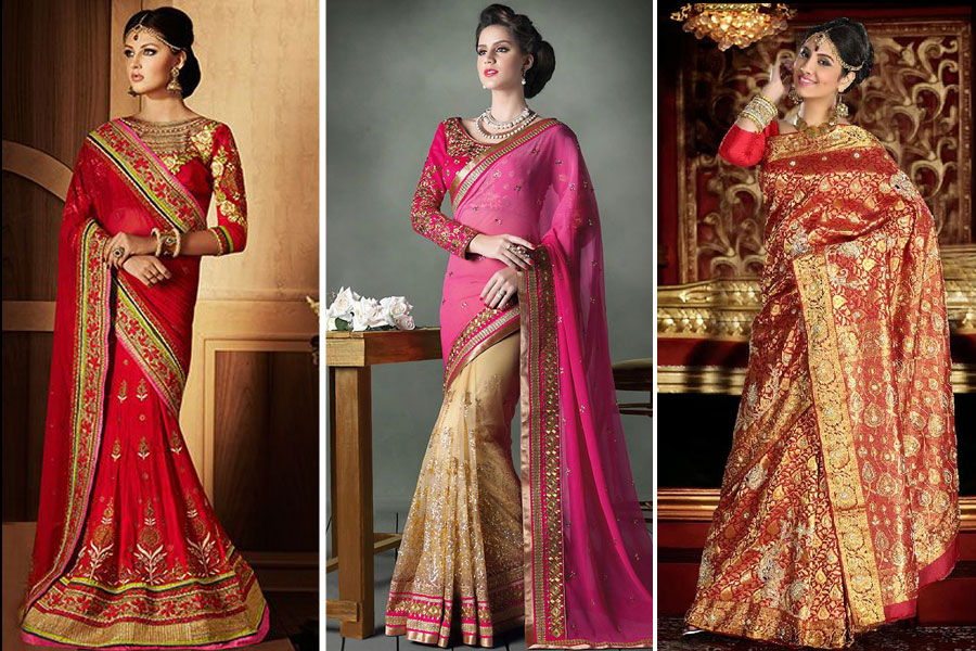 Heavy bridal saree