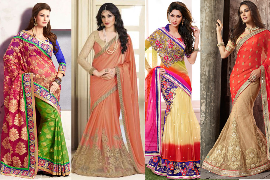 wrap saree different styles