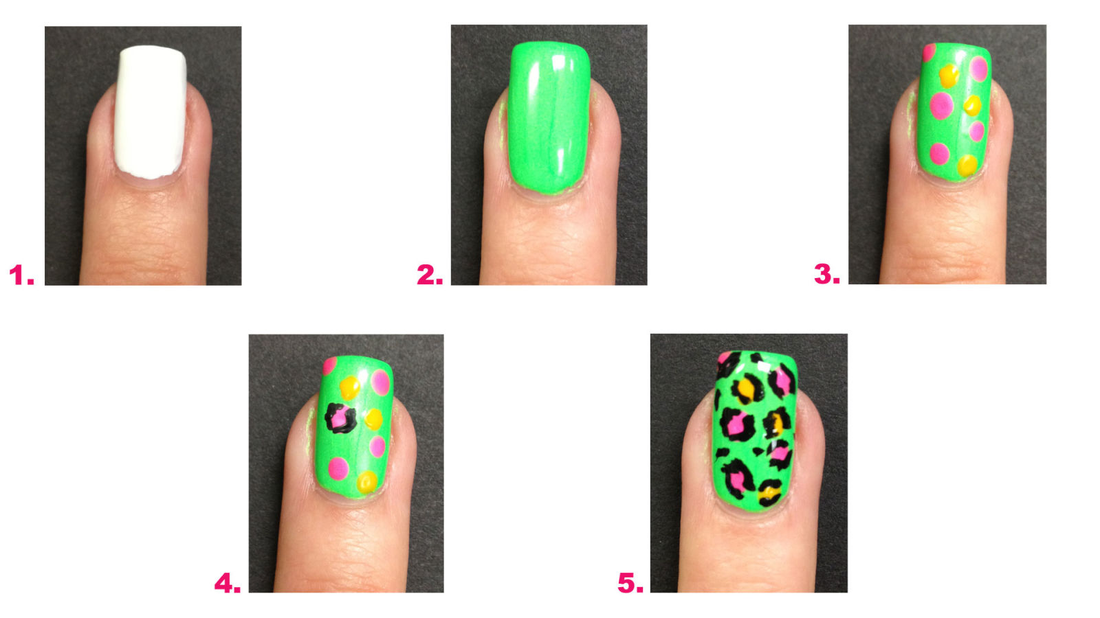 Neon pop art nail art design