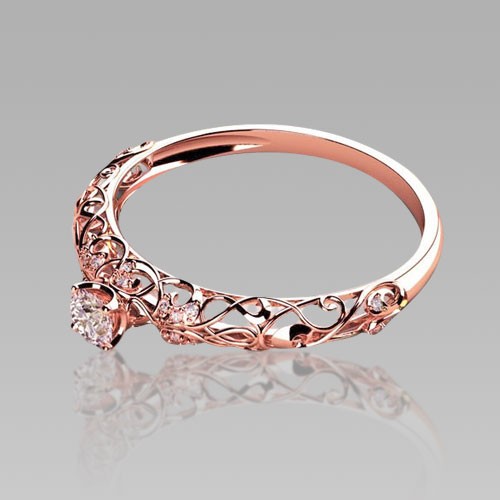 Intricate rose gold ring design