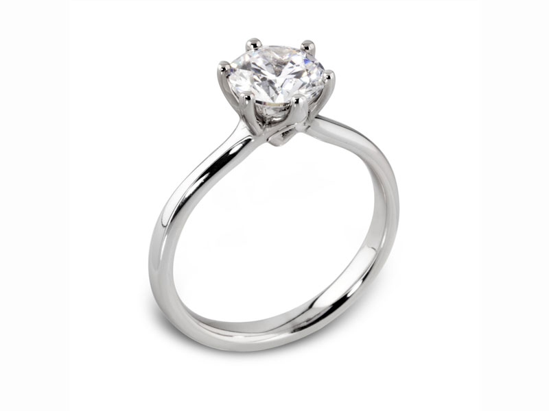 Single stone diamond ring