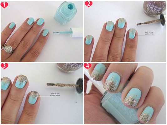 Glitter nail art how to