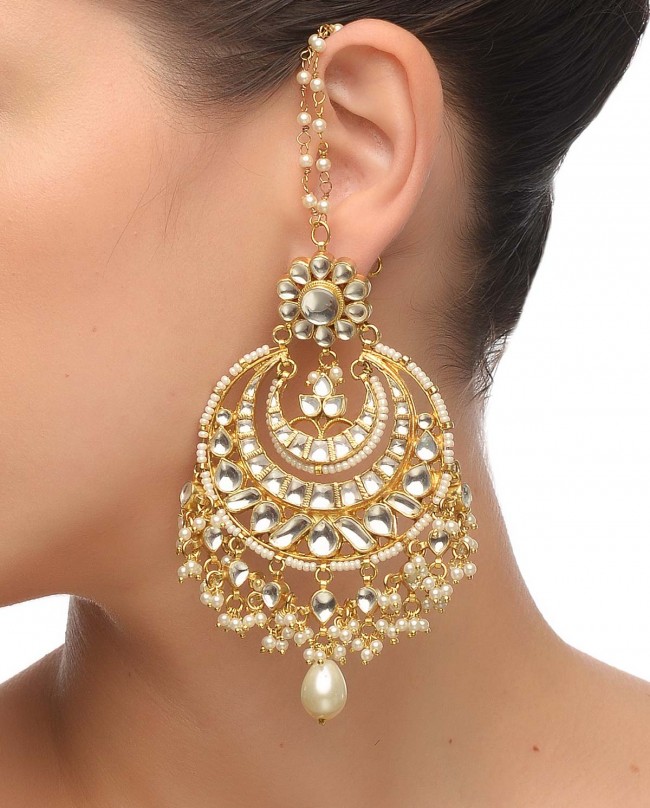 Kundan work earrings