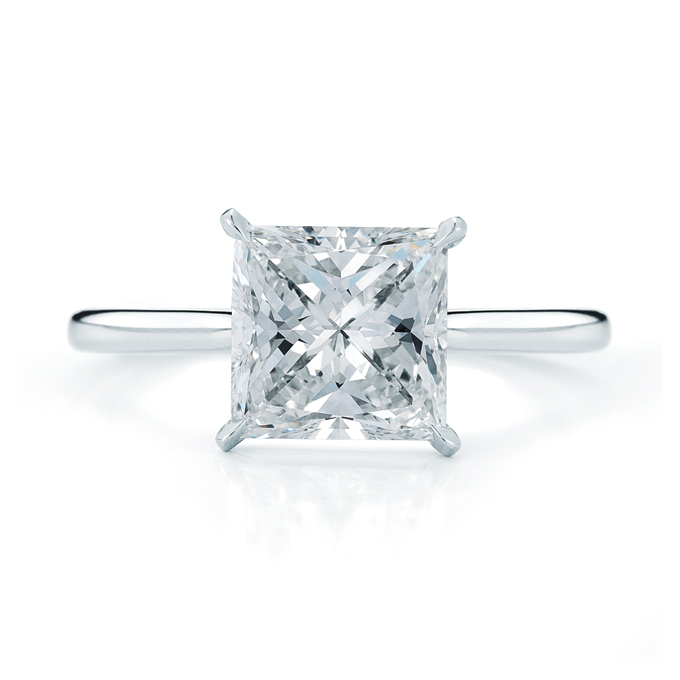 A lovely princess cut wedding ring