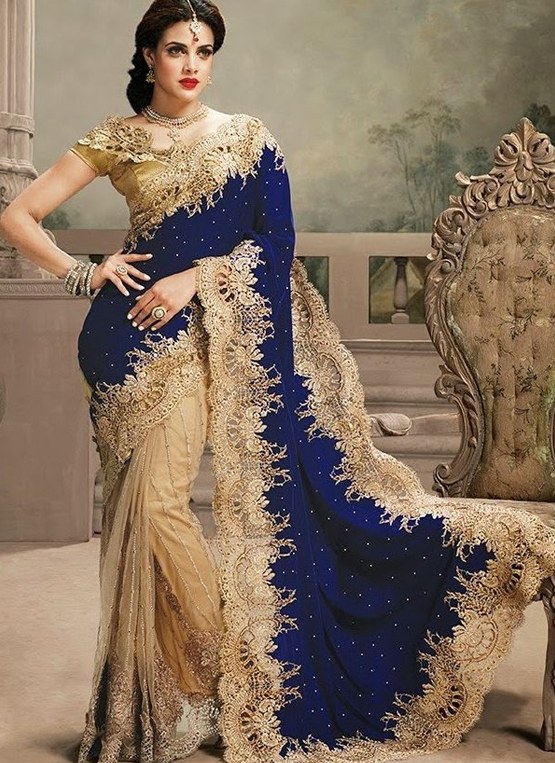 The model in Georgette wedding Saree.