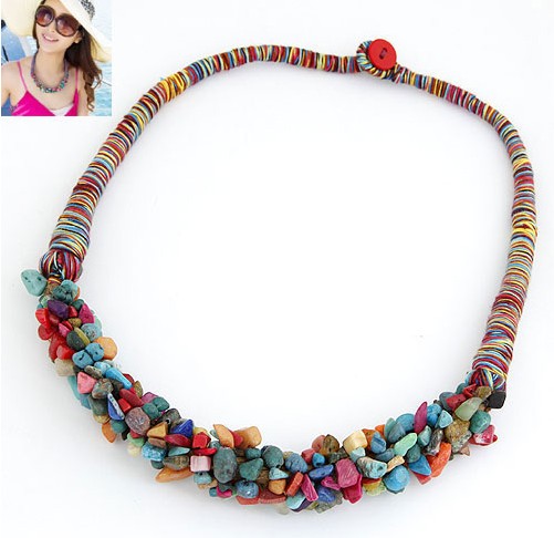 bohemian_style_multi_color_artificial_stones_choker_necklace_wholesale_1