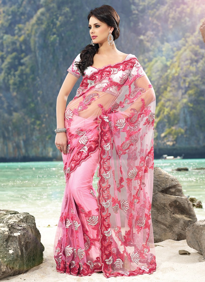 The model in Net Saree.