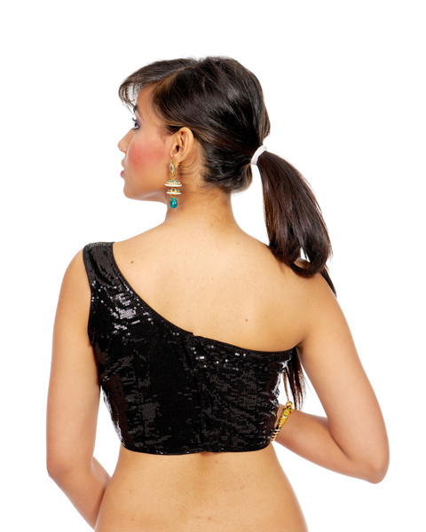 one shoulder back neck Saree Blouse