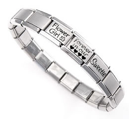 Italian charm bracelet with messages