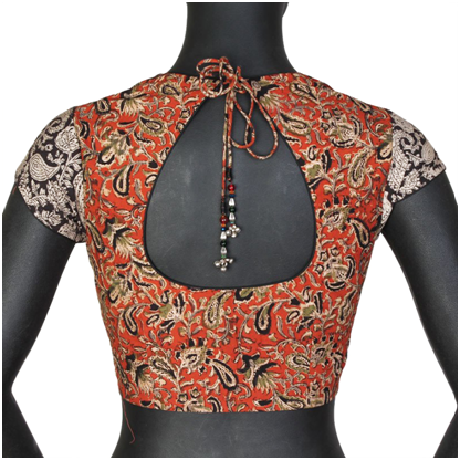 Pot neck blouse design with knot