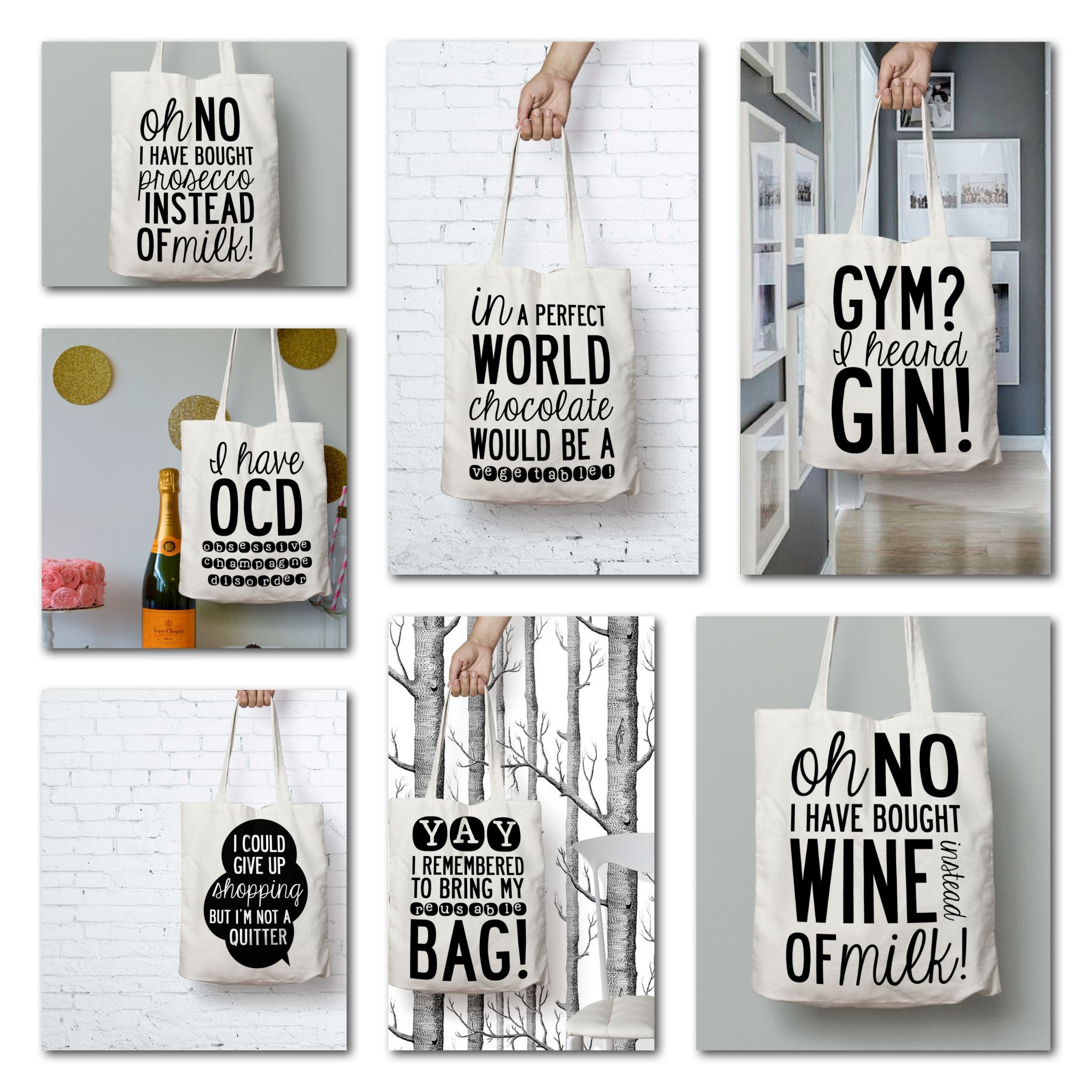 Tote with quotes