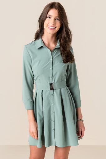 Shirt dress with flare