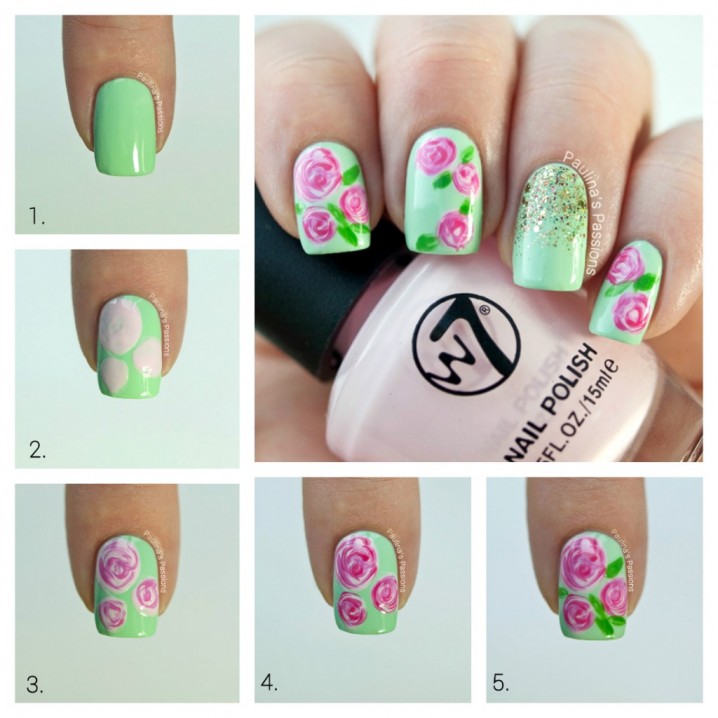Flower nail art how to