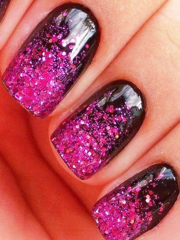 Glitter nail art designs