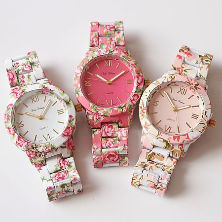 Floral print watches