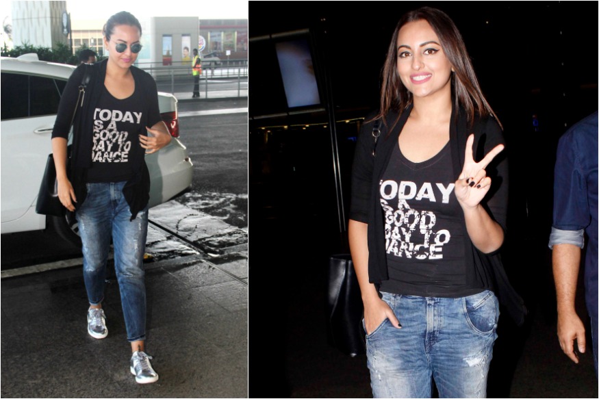 Sonakshi in a tee